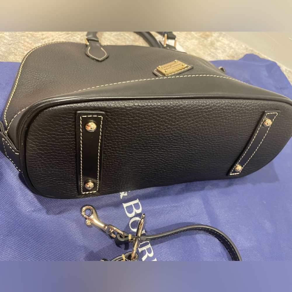 Dooney & Bourke Pebble Grain Zip Zip Satchel Black Shoulder Bag Purse Handbag - Picture 7 of 11